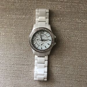 White ceramic Fossil watch